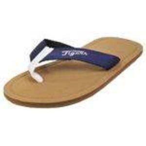 Mens Detroit Tigers Sandals 11/12 Flip Flops Blue MLB Baseball Thong Shoes